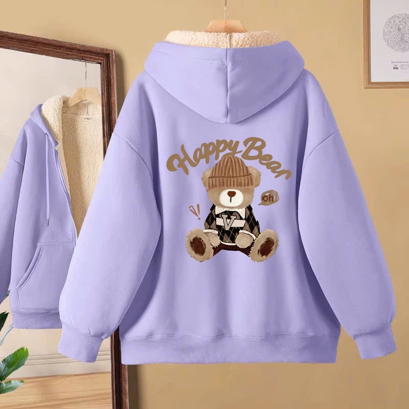 Áo khoác lót lông Happy Bear cho bé gái size đại BEESHOP D25027