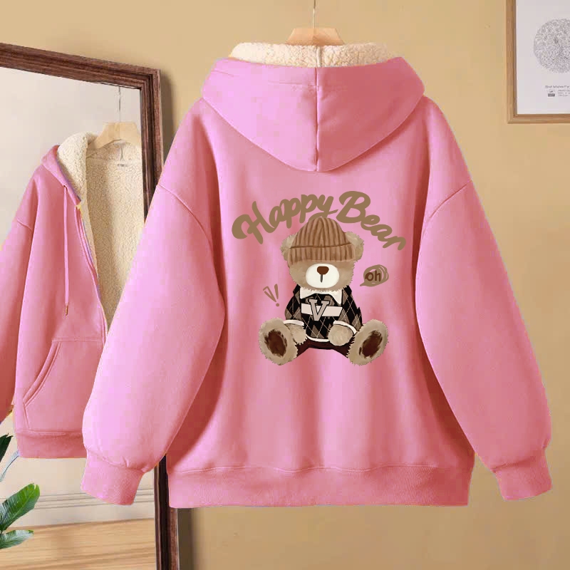 Áo khoác lót lông Happy Bear cho bé gái size đại BEESHOP D25027