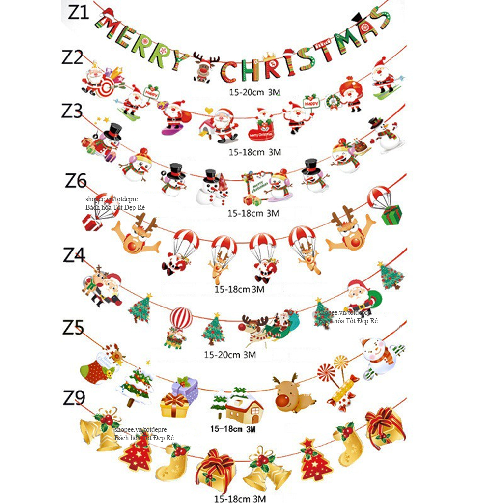 Dây chữ trang trí Giáng sinh - Dây cờ Noel nhiều mẫu đẹp