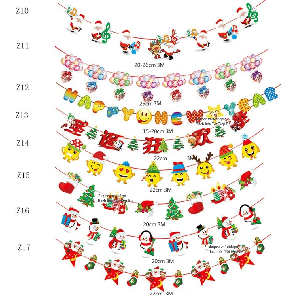 Dây chữ trang trí Giáng sinh - Dây cờ Noel nhiều mẫu đẹp