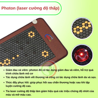 Thảm đá nóng Carefit Kích Thước 70 x 160cm 24 Đèn Hồng Ngoại (Đèn Laser) Cao Cấp