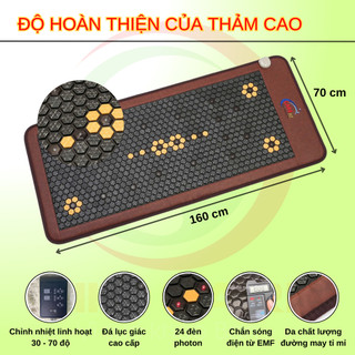Thảm đá nóng Carefit Kích Thước 70 x 160cm 24 Đèn Hồng Ngoại (Đèn Laser) Cao Cấp