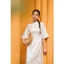 Áo dài Lục Khuê - Áo dài ôm tay A chất lụa 2M10.2409BF, áo dài cách tân thiết kế bởi JM Dress Design