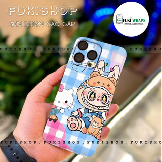 Miếng dán Skin Mặt lưng Sau full viền Labubu Dành Cho 16 pro max 15 pro max 14 pro max 13 pro max 12 pro max