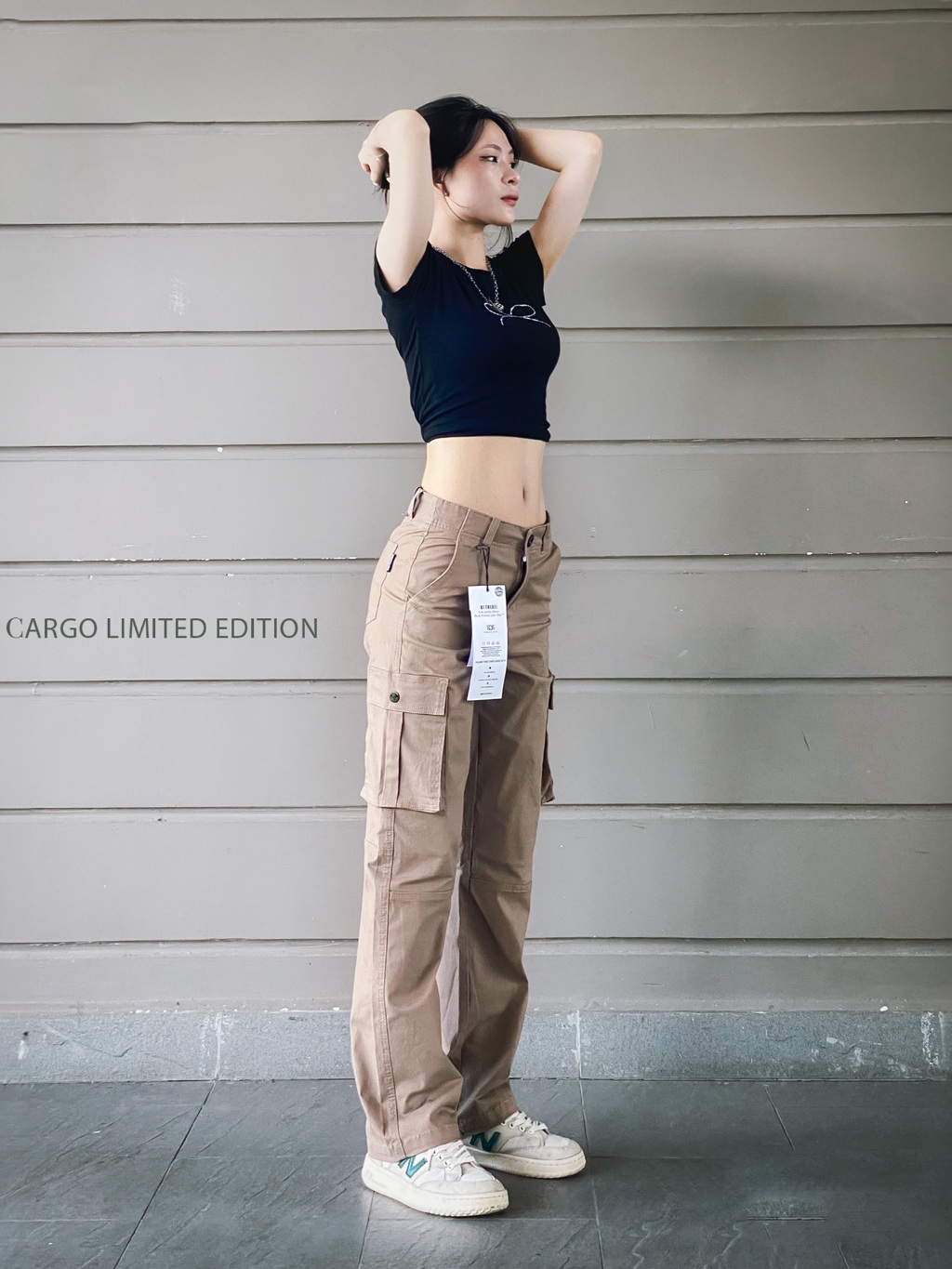 Ảnh Quần Cargo Nữ Kaki Co Giãn Túi Hộp Ống Rộng KQSTYLING Đứng Form Thoải Mái Cao Cấp C1 1