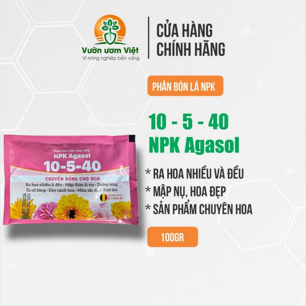 Phân bón 10-5-40 chuyên dưỡng hoa to bông, đẹp màu, lâu tàn, thơm lâu
