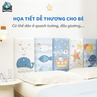 Xốp Dán Tường Chống Va Đập Cho Bé, Miếng Xốp Dán Đầu Giường 3D Hình Hoạt Hình Ngộ Nghĩnh Set 6 Tấm