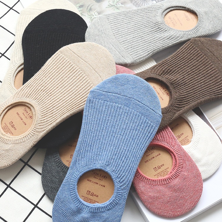 Vớ cotton Nữ trắng đen đơn giản kiểu truyền thống.