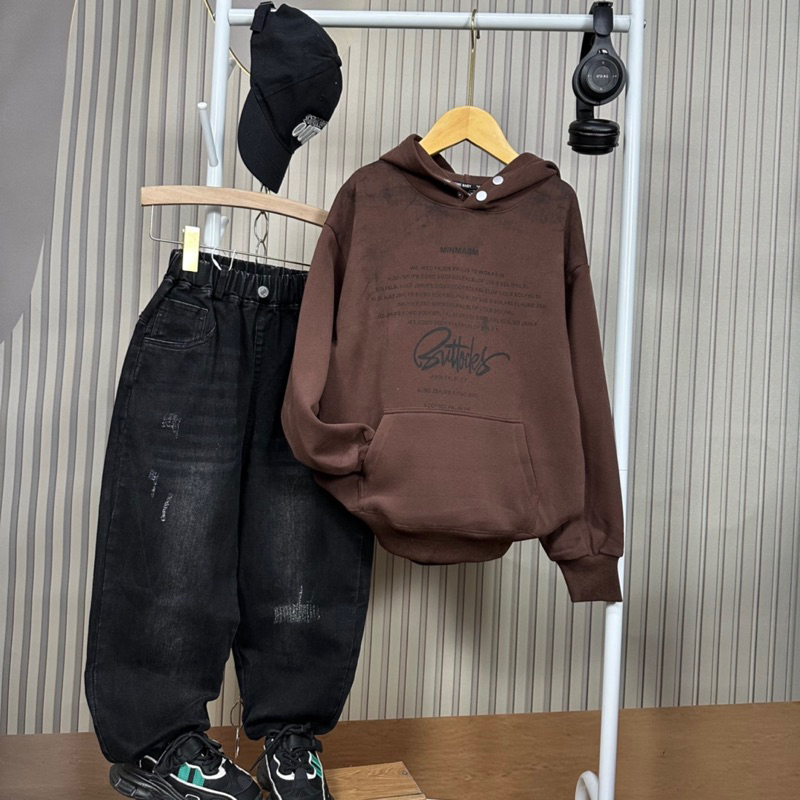 Áo nỉ hoodie cho bé áo nỉ thu đông hàng QCCC size từ 28-54kg