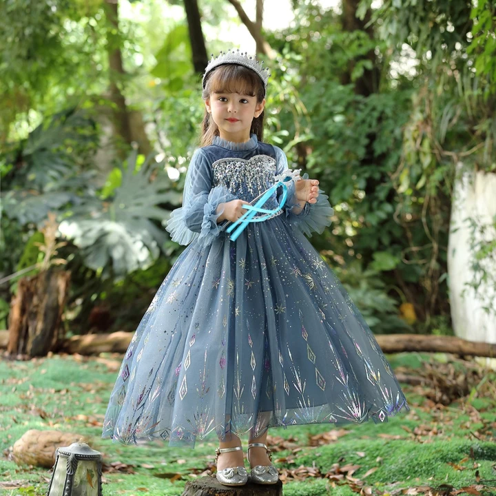 Váy đầm elsa váy elsa bông tuyết cho bé gái. Váy hóa trang trang phục dạ hội