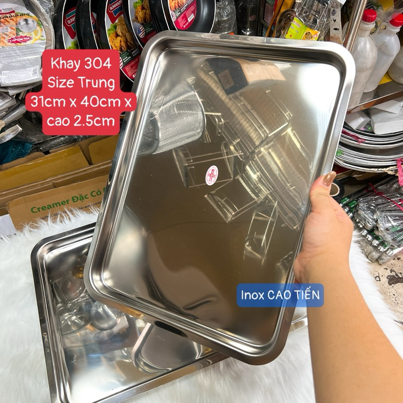 Khay Inox 304 - Mâm Inox 304 hàng DÀY | Shopee Việt Nam