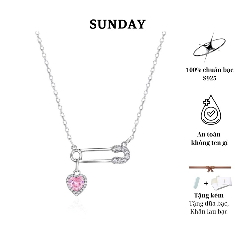 Dây Chuyền Bạc Thật 100% Ghim Bạc S925 Safety Pin Heart- SunDay ...