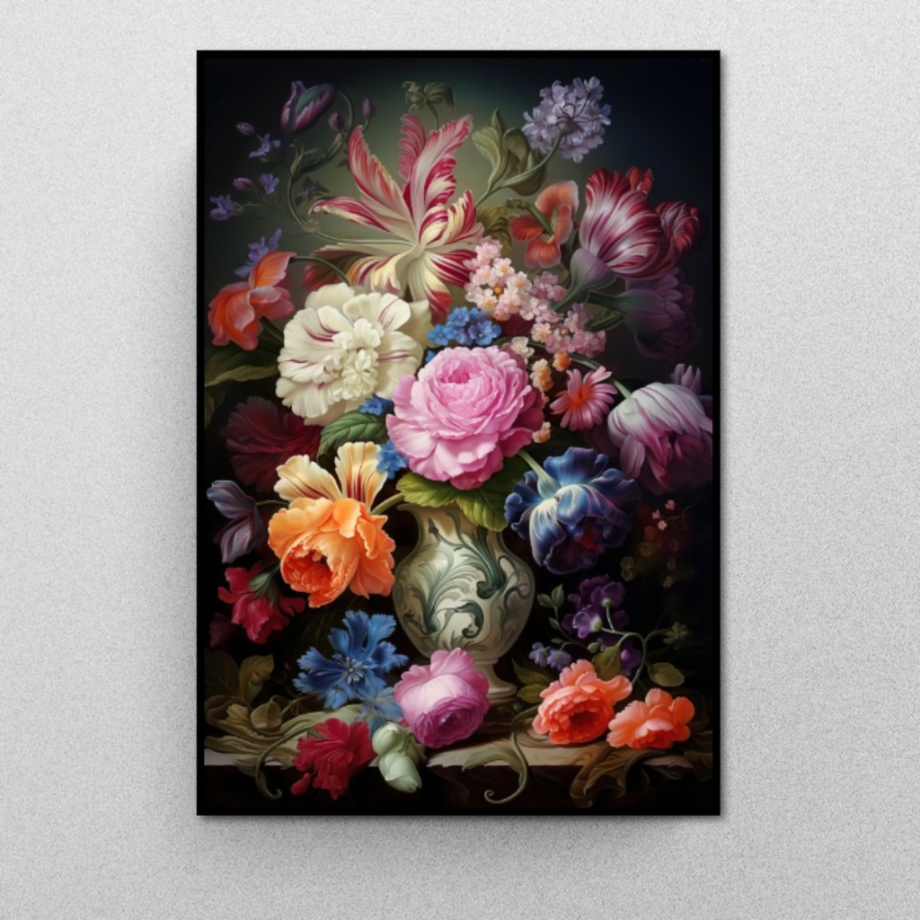 Tranh Gỗ Tráng Gương Có Khung Bình Hoa Nghệ Thuật Phong Cách Hiện Đại Decor Phòng Khách Không Gian Làm Việc Treo Tường