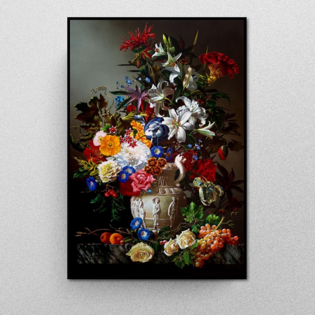 Tranh Gỗ Tráng Gương Có Khung Bình Hoa Nghệ Thuật Phong Cách Hiện Đại Decor Phòng Khách Không Gian Làm Việc Treo Tường