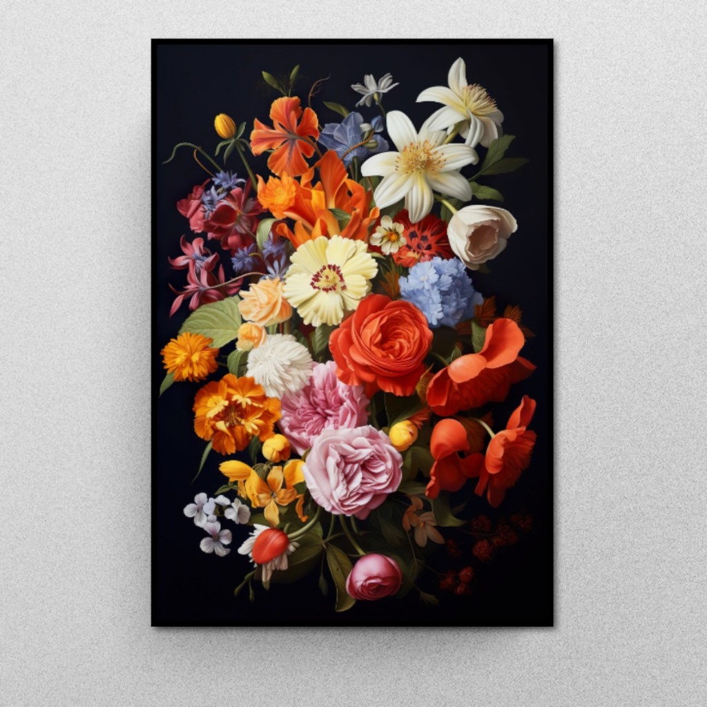 Tranh Gỗ Tráng Gương Có Khung Bình Hoa Nghệ Thuật Phong Cách Hiện Đại Decor Phòng Khách Không Gian Làm Việc Treo Tường