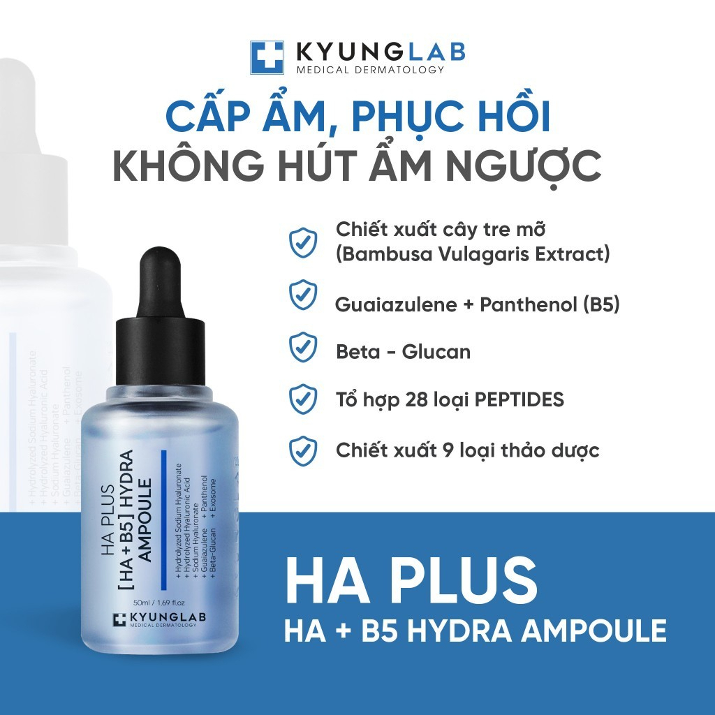 Serum HA B5 KyungLab Hydra Ampoule cấp ẩm phục hồi làm dịu, dưỡng da căng bóng