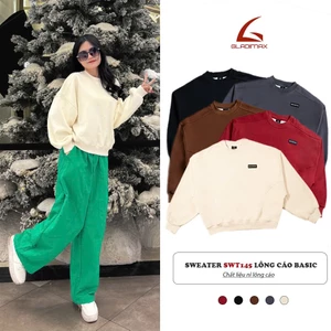 Baby sweater sw145 dáng ngắn logo Gladimax nổi,nỉ lông cáo dày dặn,dáng boxy siêu xinh, cá tính