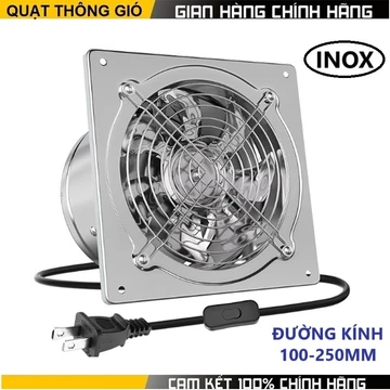 (Phiên bản INOX) Quạt thông gió hút mùi lõi đồng Quạt Thông Gió , Hút Mùi Nhà Bếp