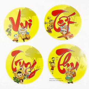 Bộ chữ Vui Tết Trung Thu giấy tròn màu đẹp bắt mắt dùng trang trí lễ hội rằm tháng 8