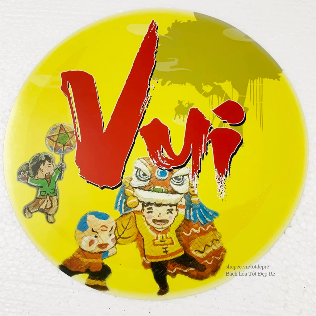Bộ chữ Vui Tết Trung Thu giấy tròn màu đẹp bắt mắt dùng trang trí lễ hội rằm tháng 8