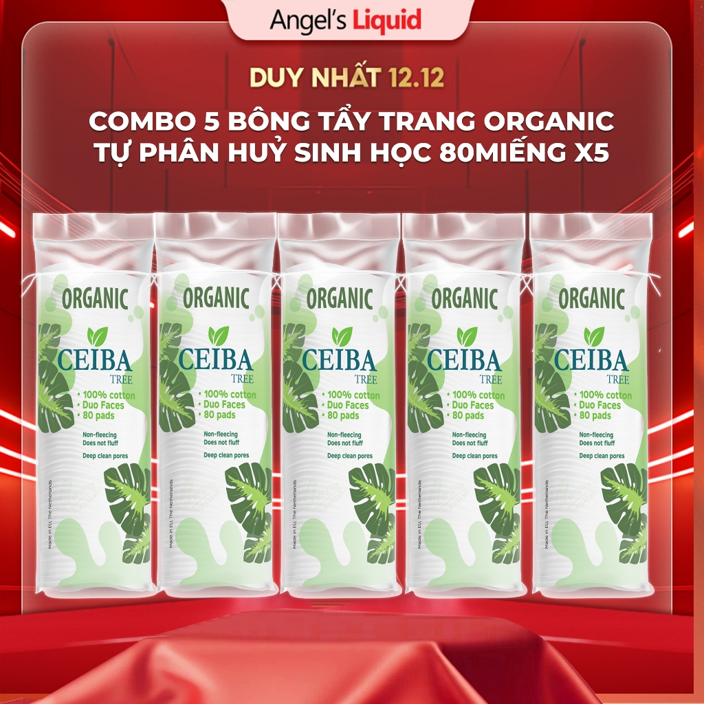Ảnh Combo 5 Bông Tẩy Trang Ceiba Tree Dành Cho Mọi Loại Da 80 miếng x5 1