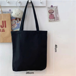 Túi tote, Túi vải bố canvas cotton trơn basic đeo vai đi học đi chơi thời trang hàn quốc đựng vừa A4 - tot196