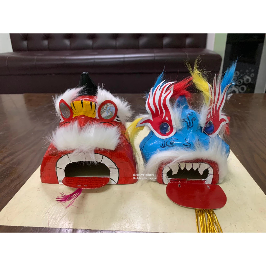 Đầu lân mini trang trí mâm cỗ trung thu đêm hội trăng rằm