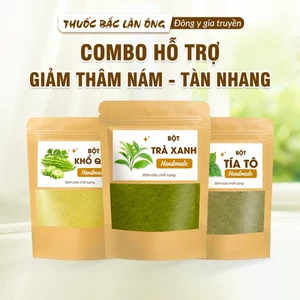 Combo bột đẩy lùi thâm nám, tàn nhang hiệu quả ( bột khổ qua, bột tía tô, bột trà xanh)