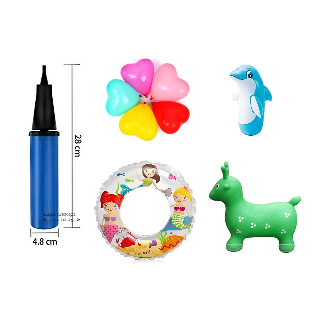 Bơm cầm tay nhựa cỡ to hoặc nhỏ dùng để bơm bóng bơm phao hơi tiện dụng