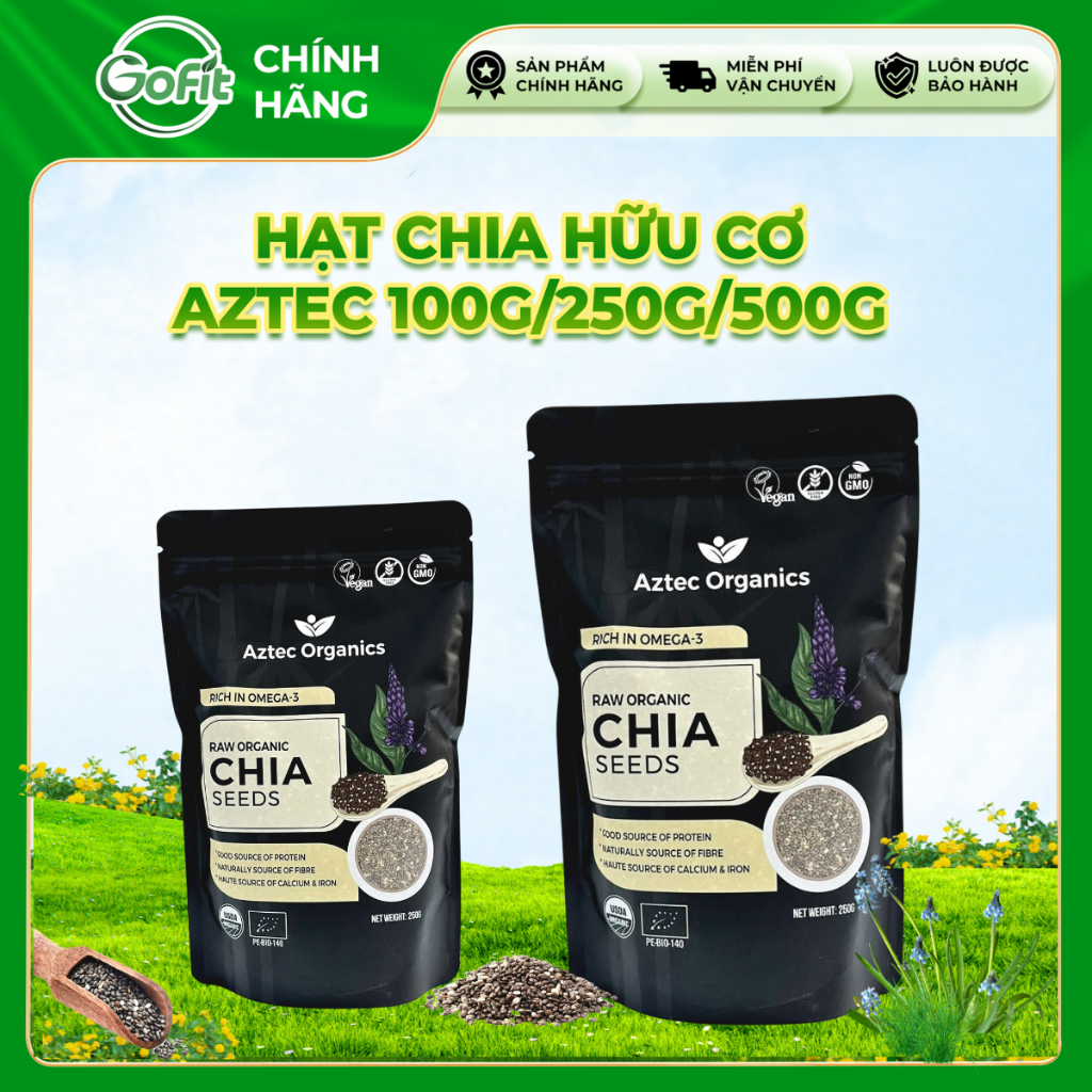 Hạt Chia Hữu Cơ Aztec Organics Túi 100g, 250g, 500g – Nhập khẩu chính ...