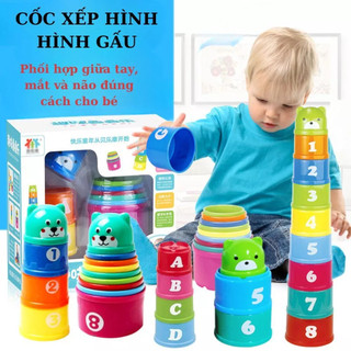 Đồ Chơi Cốc Gấu Xếp Hình 8 Tầng, Bộ Đồ Chơi Cốc Gấu Xếp Lên Nhau Giúp Bé Phát Triển Trí Tuệ Tăng Khả Năng Vận Động 89092