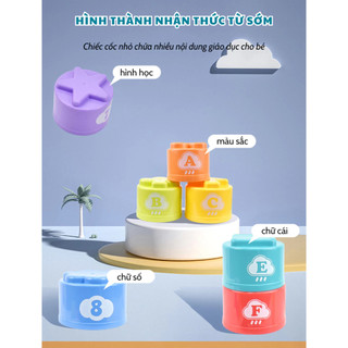 Đồ Chơi Cốc Gấu Xếp Hình 8 Tầng, Bộ Đồ Chơi Cốc Gấu Xếp Lên Nhau Giúp Bé Phát Triển Trí Tuệ Tăng Khả Năng Vận Động 89092