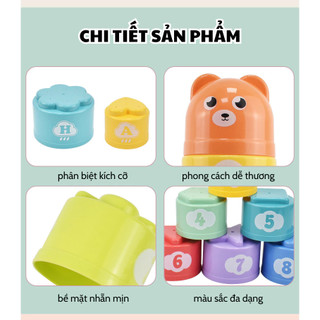 Đồ Chơi Cốc Gấu Xếp Hình 8 Tầng, Bộ Đồ Chơi Cốc Gấu Xếp Lên Nhau Giúp Bé Phát Triển Trí Tuệ Tăng Khả Năng Vận Động 89092