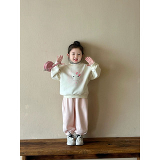 Áo nỉ cho bé Batala Kids, Áo SWEATER nỉ bông cho bé trai bé gái KEM MÈO KITTY thu đông 2024