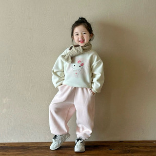 Áo nỉ cho bé Batala Kids, Áo SWEATER nỉ bông cho bé trai bé gái KEM MÈO KITTY thu đông 2024