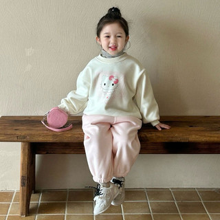 Áo nỉ cho bé Batala Kids, Áo SWEATER nỉ bông cho bé trai bé gái KEM MÈO KITTY thu đông 2024