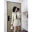 Set bộ đồ dạ tweed dài tay phối lông mix viền đá+chân váy chữ A dáng ngắn Eva_hamichi
