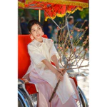 Áo dài Tết Bồng Bông kèm chân váy lụa cạp chun Tết Màu Mơ TKA419 tafta tơ áo dài thiết kế cao cấp 2025 — ảnh 7