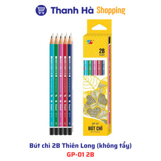 Bút chì 2B Thiên Long GP-01 không tẩy, nét đậm, độ mềm cứng vừa phải thuận tiện ghi chép, học tập