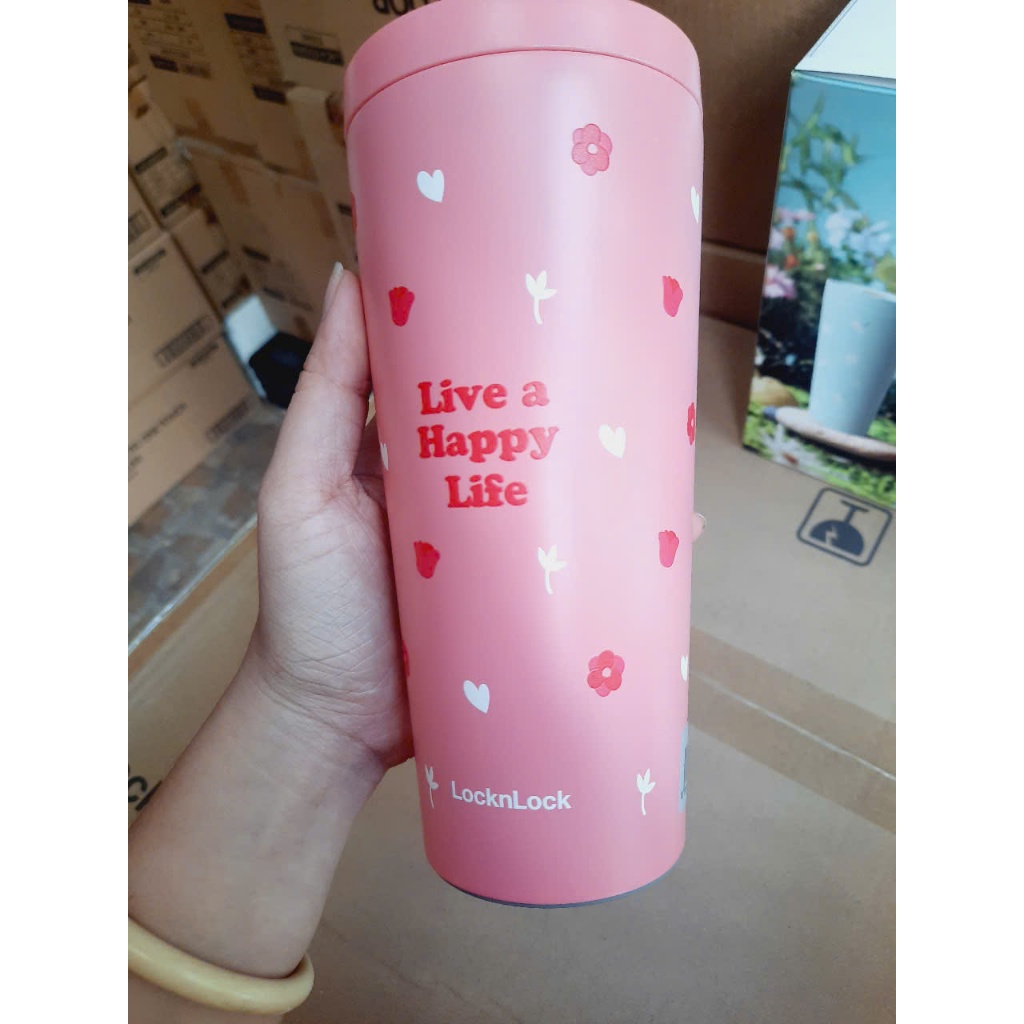 Ly Giữ Nhiệt LocknLock Lovely Tumbler LHC4279 dung tích 540ml, 2 màu, nắp trượt - K-MALL