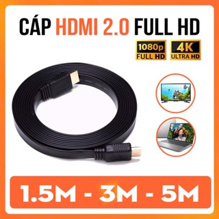 Cáp HDMI 2.0 1.5m/3m/5m – Hỗ Trợ FULL HD, 3D – Dây HDMI Tròn/Dẹp Cho TV, Máy Chiếu, PS4, Laptop