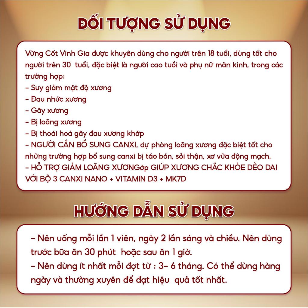 Ảnh Viên Uống Bổ Sung Canxi Vững Cốt Vinh Gia Giúp Xương Chắc Khỏe Dẻo Dai, Giảm Loãng Xương (Hộp 20V) 4