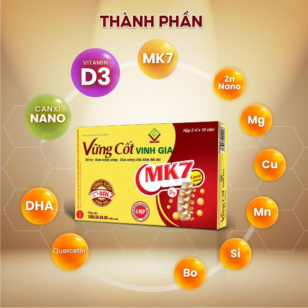 Ảnh Viên Uống Bổ Sung Canxi Vững Cốt Vinh Gia Giúp Xương Chắc Khỏe Dẻo Dai, Giảm Loãng Xương (Hộp 20V) 2