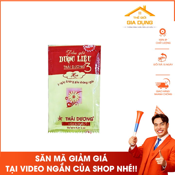Combo 10 Gói Dầu Gội Dược Liệu Thái Dương 3 Dạng Gói 5ml [ bao bì có thể thay đổi tùy mỗi đợt ]