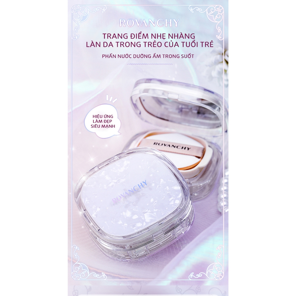 Phấn Nước Dưỡng Ẩm Trong Suốt R526 ROVANCHY - Trang Điểm Tự Nhiên, Che Phủ Hoàn Hảo, Kiểm Soát Dầu Hiệu Quả