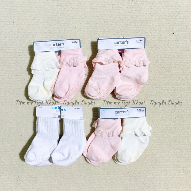 [MD175] 3/12m Set 2 đôi tất viền ren cổ cao tiểu thư ấm áp cho bé yêu