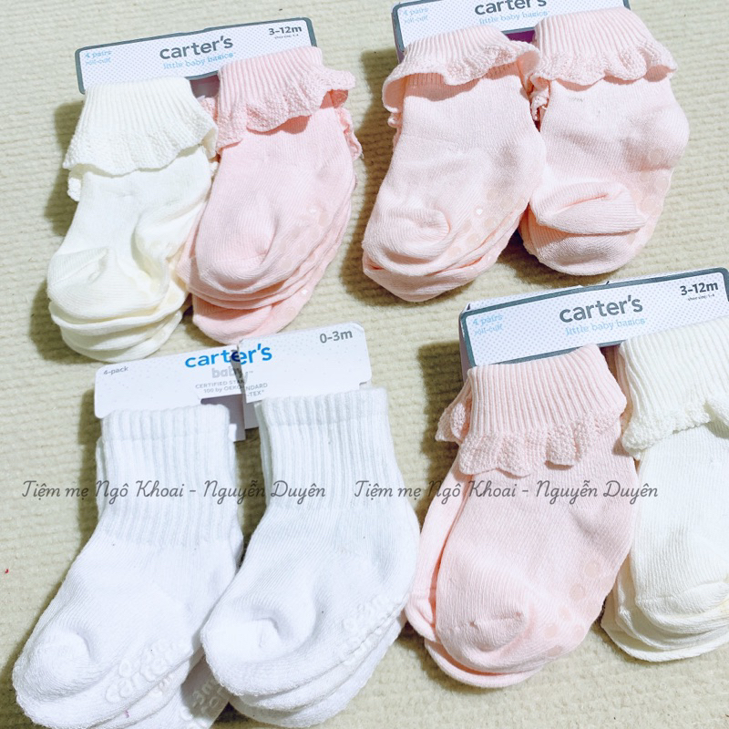 [MD175] 3/12m Set 2 đôi tất viền ren cổ cao tiểu thư ấm áp cho bé yêu