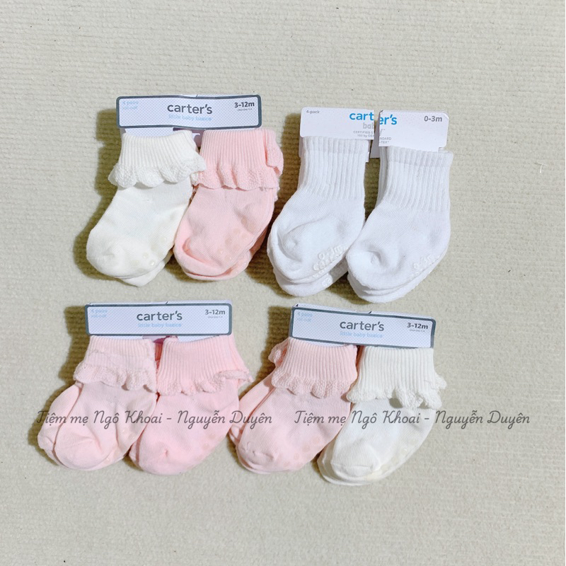 [MD175] 3/12m Set 2 đôi tất viền ren cổ cao tiểu thư ấm áp cho bé yêu