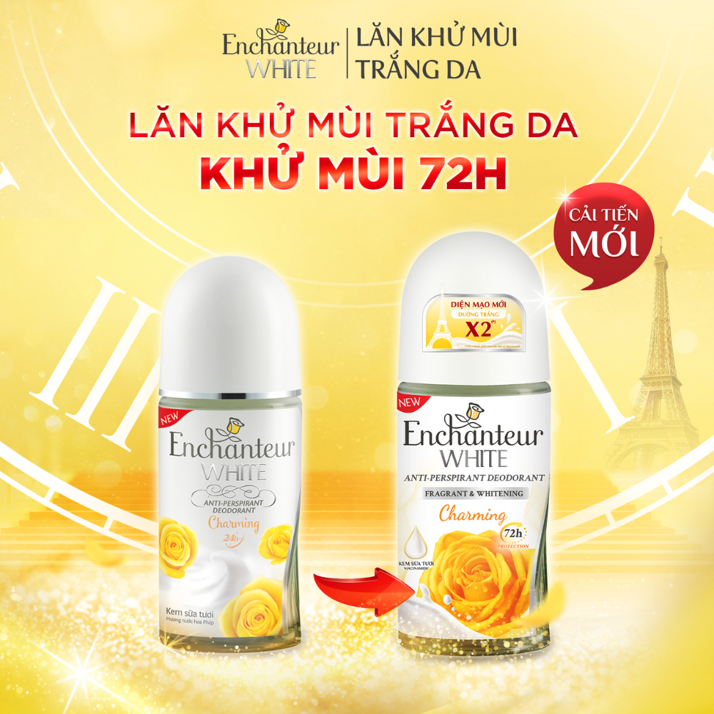 Ảnh Lăn khử mùi Enchanteur trắng da / hương nước hoa Pháp tinh tế, không để lại vệt ố vàng 65ml 4