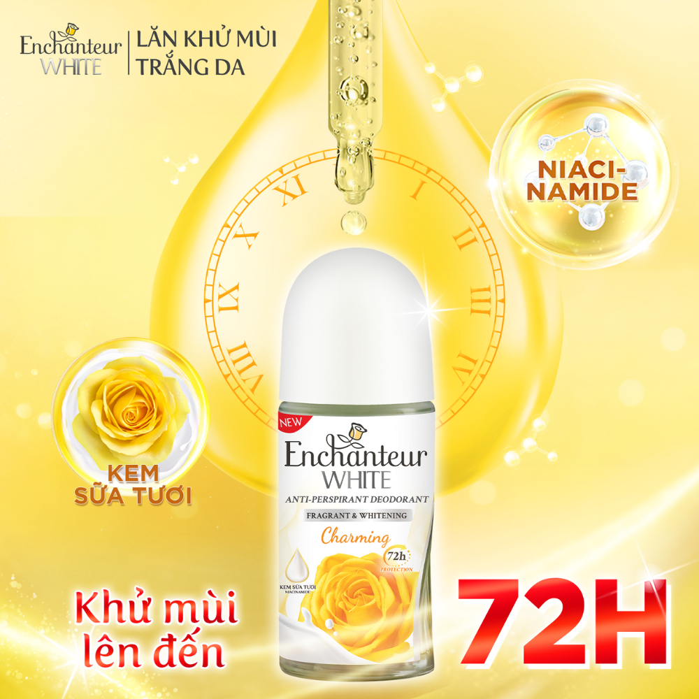 Ảnh Lăn khử mùi Enchanteur trắng da / hương nước hoa Pháp tinh tế, không để lại vệt ố vàng 65ml 3